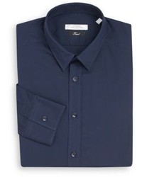 Versace Trend Fit Solid Stretch Cotton Dress Shirt