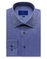 David Donahue Trim Fit Dress Shirt In Navy At Nordstrom
