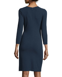 Armani Collezioni 34 Sleeve Gathered Front Dress Astral Blue