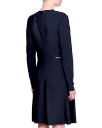 Stella McCartney Long Sleeve Asymmetric Zip Dress Orion Blue