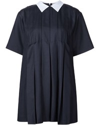 MAISON KITSUNE Maison Kitsun Puritan Collar Pleated Mini Dress