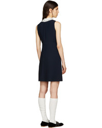 Miu Miu Navy Organza Collar Dress