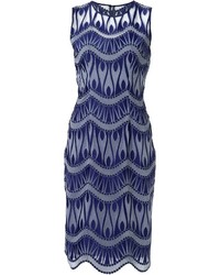 Nicole Miller Fitted Jacquard Dress