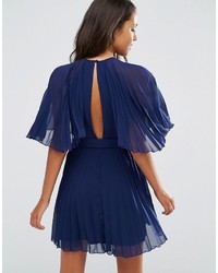 Asos Pleated Flutter Sleeve Mini Dress