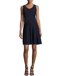 Catherine Malandrino Sleeveless Pointelle A Line Dress Navy