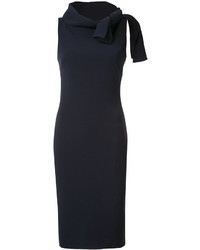 Badgley Mischka Tied Neck Fitted Dress