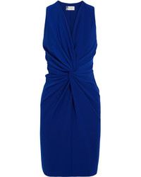 Lanvin Twist Front Crepe Dress Bright Blue