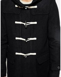 Asos Brand Wool Duffle Coat In Navy