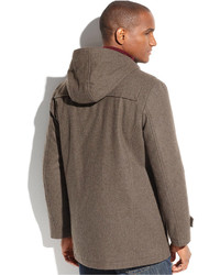 Nautica Coat Hooded Wool Blend Water And Wind Resistant Toggle Coat