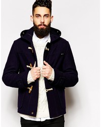 Gloverall Cropped Duffle Coat In Melton Wool