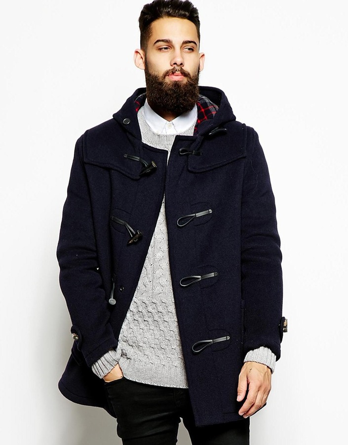 Gloverall Duffle Coat With Check Hood | Where to buy & how to wear