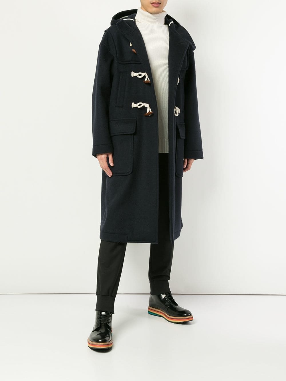 Undercover mid-length duffle coat - Black