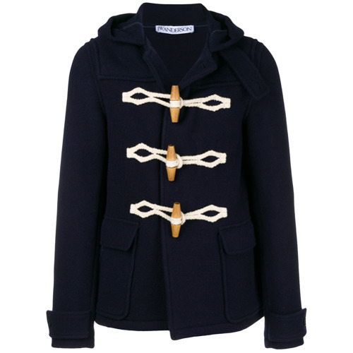 JW Anderson Hooded Duffle Coat, $991 | farfetch.com | Lookastic