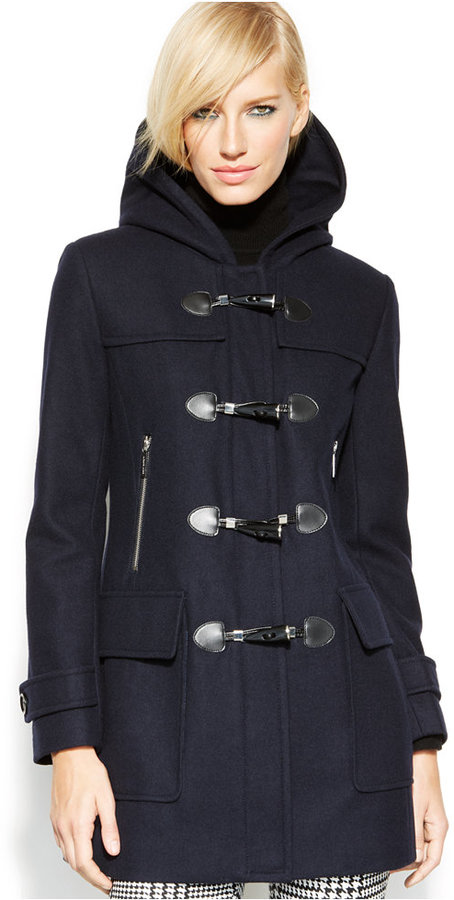 women's hooded toggle coat