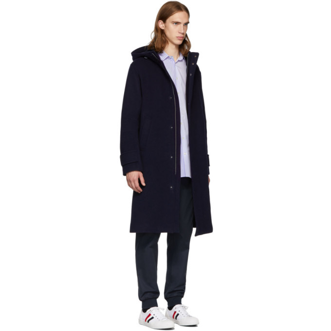 Herno Navy Double Face Wool Duffle Coat, $356 | SSENSE | Lookastic