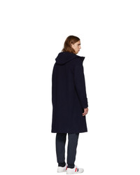 Herno Navy Double Face Wool Duffle Coat