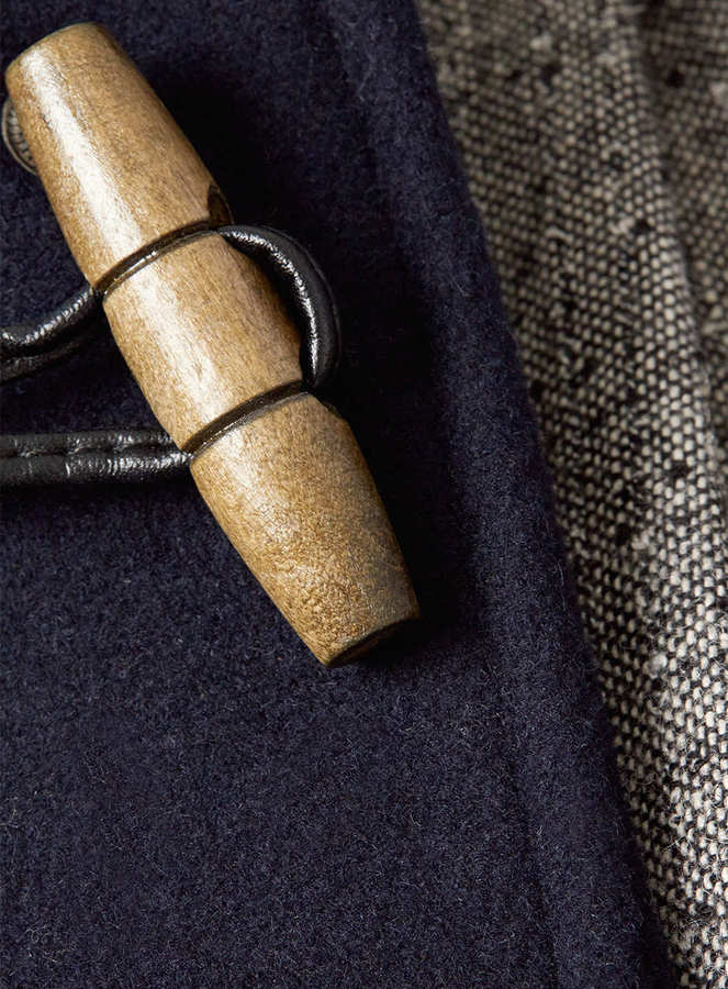 Topman Navy Wool Duffle Coat, $170 | Topman | Lookastic