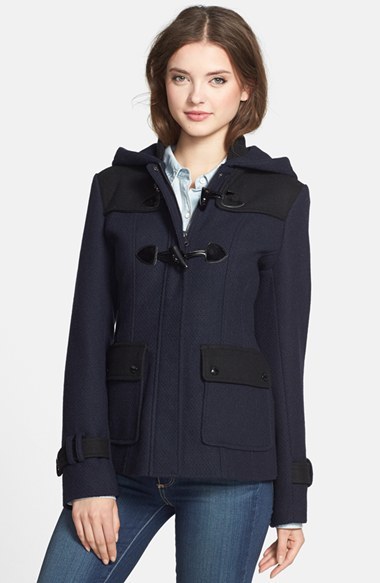 guess hooded toggle coat