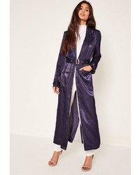 Missguided Blue Buckle Duster Jacket