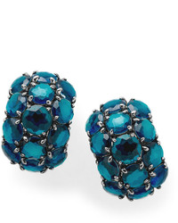 Ippolita 925 Rock Candy Wonderland Cluster Omega Earrings In Frost