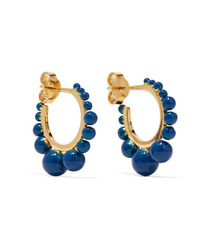 Aurelie Bidermann Ana Gold Plated Beaded Hoop Earrings