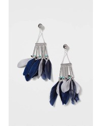 Feather And Bar Drop Earrings
