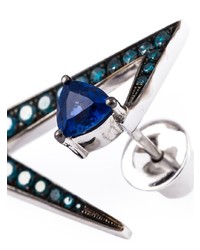 Nikos Koulis Geometric Sapphire And Diamond Earrings