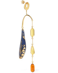 Ejing Zhang Hail Gold Plated And Resin Earrings