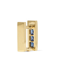Ileana Makri Mini Square 18 Karat Gold Sapphire Earrings