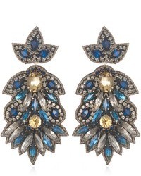 Suzanna Dai Navy Borghese Large Drop Earrings