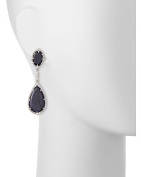 Judith Ripka Sophia Navy Sapphire Double Drop Earrings