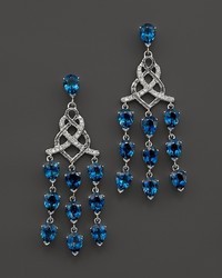 John Hardy Sterling Silver Classic Chain Chandelier Earrings With London Blue Topaz And Diamonds