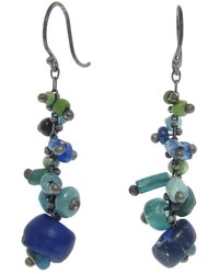 Ten Thousand Things Tapered Blue Ancient Bead Earrings