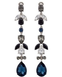 Oscar de la Renta Teardrop Crystal Embellished Earrings