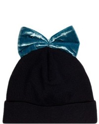 Federica Moretti Bow Embellished Beanie Hat