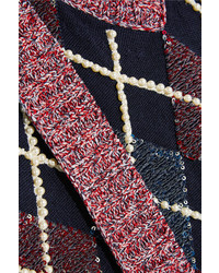 Marc Jacobs Embellished Wool Blend Top Navy