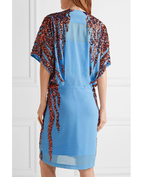 By Malene Birger Summi Sequin Embellished Chiffon Mini Dress Light Blue