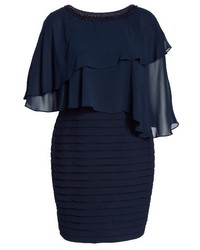 Adrianna Papell Plus Size Embellished Capelet Sheath Dress