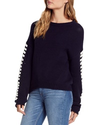 Michael Stars Lace Up Sleeve Sweater