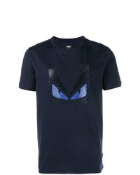 Fendi Crystal Embellished Monster T Shirt