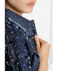 Miu Miu Embellished Cropped Denim Jacket