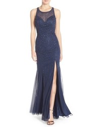 Sean Collection Backless Embellished Net Gown