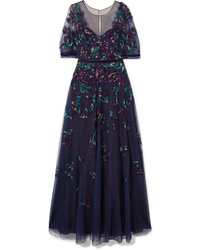 Marchesa Notte Bead Embellished Embroidered Tulle Gown
