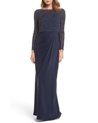 La Femme Bead Embellished Gown