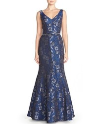 JS Collections Embellished Jacquard Mermaid Gown