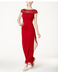 MSK Embellished Side Ruffle Gown