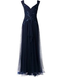 Marchesa Notte Embellished Tulle Evening Gown