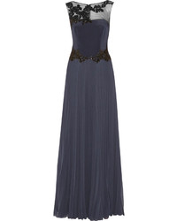 Marchesa Notte Embellished Satin Gown