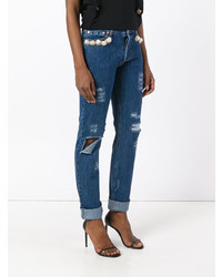 Forte Dei Marmi Couture Embellished Distressed Jeans
