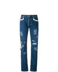 Forte Dei Marmi Couture Embellished Distressed Jeans